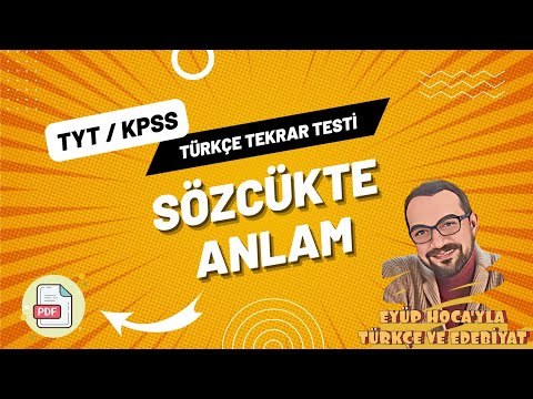 SÖZCÜKTE ANLAM SORU ÇÖZÜMÜ