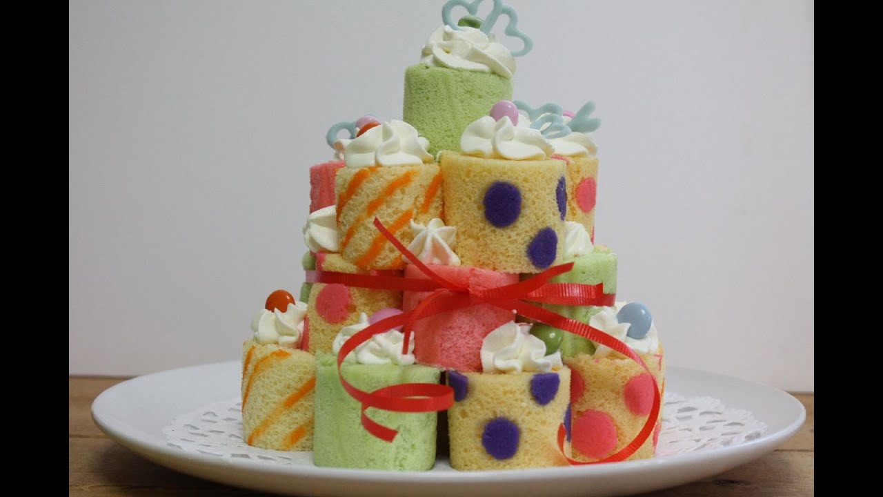 How To Make Roll Cake Tower ロールケーキタワー 作り方 レシピ Youtube