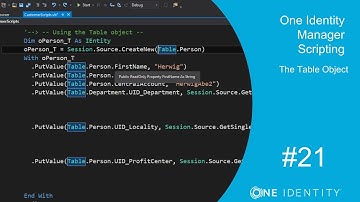 One Identity Manager | Scripting #21 | The Table Object