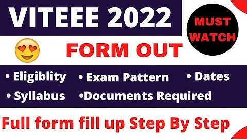 VITEEE 2022 | Form Fillup Step by Step | Eligiblity , Dates , Syllabus , Exam Pattern , Fee | @shibu