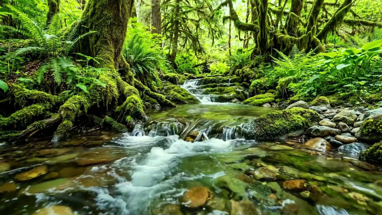 Relax in Nature, Gentle River Flow and Birds Singing for Calm, Focus, and Restful Sleep