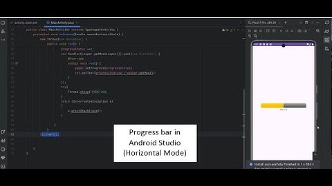Horizontal Progress Bar In Android Studio | Implementation | each Line explanation |  MSBTE | 22617|
