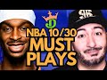 NBA DFS Thursday 10/30 (DraftKings NBA MUST PLAYS) | NBA DFS Picks