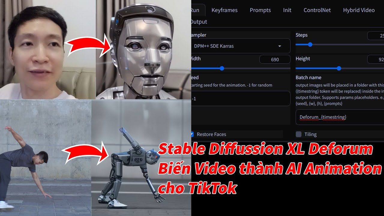 Hướng dẫn biến video thành TikTok AI animation Stable Diffusion Deforum ...