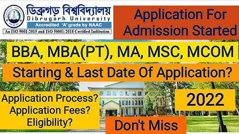 BBA, MBA(PT), MA, MSC, MCOM Application For Admission Started | DU | 2022 @atourchannel9322