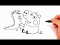 How to draw a peppa pig step by step  peppa pig drawing lesson