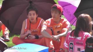 130903 8 〇 EXO 엑소 Baekhyun Xiumin XiuBaek 백현 시우민 민석 MinSeok @ MBC Idol Star Championship 아육대 運動会   コ