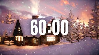 1 Hour Timer of Beautiful Relaxing Snow Falling in a Mountain Village