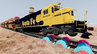 Trains Vs Speed Bumps #65 - Beamng.Drive
