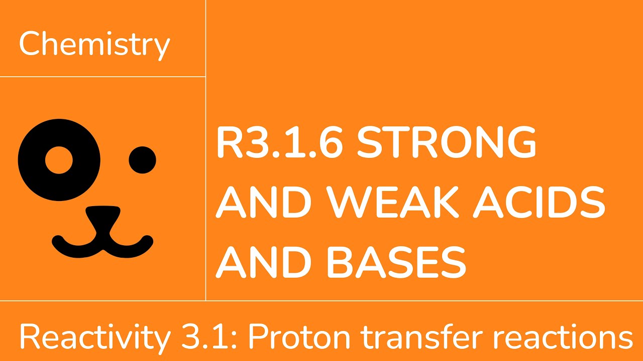Reactivity 3.1.6 Strong and Weak Acids and Bases [IB Chemistry SL/HL]