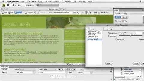 Adope Dreamweaver Tutorial CS4 Using a Tracing Image