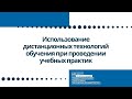 Использование дистанционных технологий обучения при проведении учебных практик