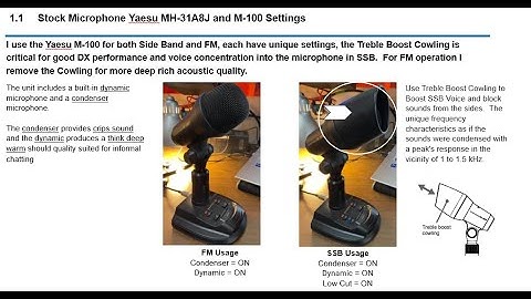 Part 1 FT991A Setting Up Parametric Equalizer and Speech Processor Microphone M-100 and Factory Mic