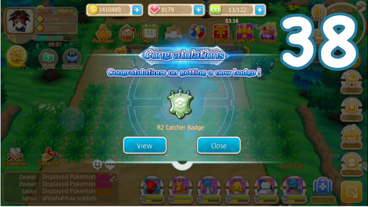 Hey Monster (Monster Park) GETTING R2 BADGE TO PASS ROUTE 15 + 3700