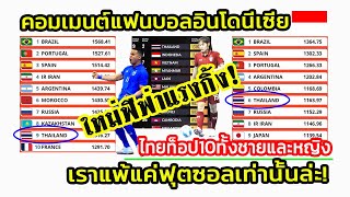 คอมเมนต์อินโดนีเซีย หลังไทยติดท็อป 10 ทั้งชายและหญิง ในการจัดอันดับฟุตซอลฟีฟ่าแรงกิ้ง