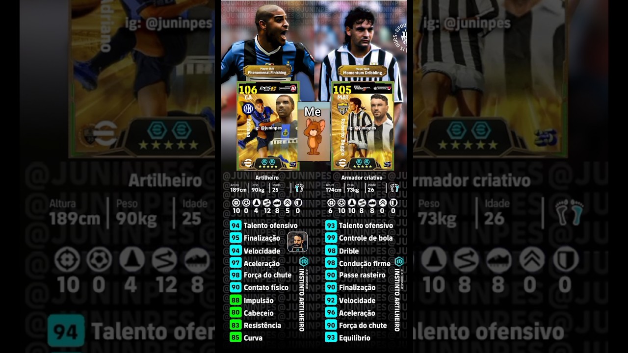 Me - Adriano & Baggio Best Training Card efootball 🥶🥶
