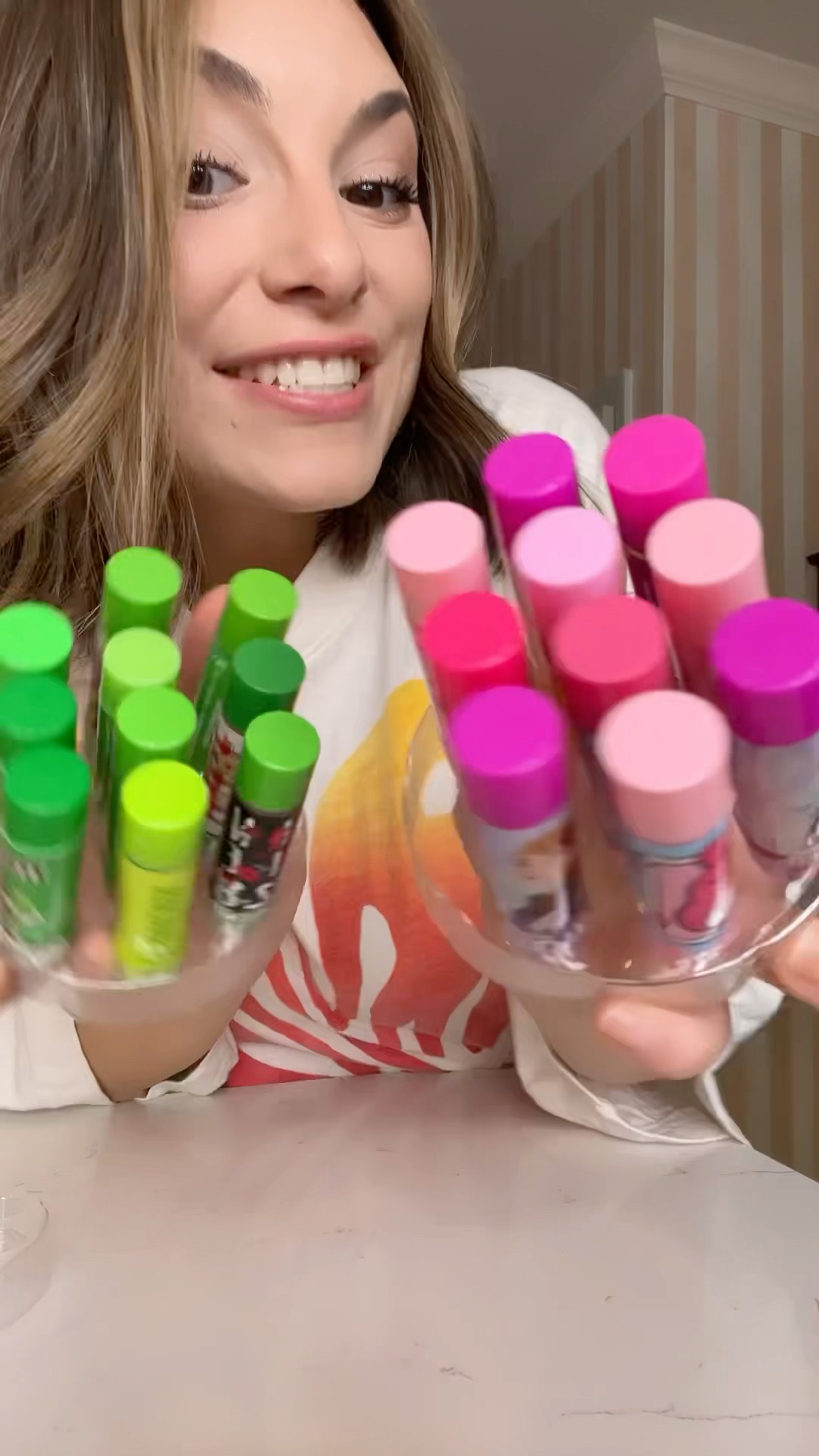 Elphaba vs Glinda pink and green color lip balm!  #lipbalm #makeup