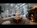 Warm Fireplace Sound in Snowy Forest | Cozy ASMR Fireplace & Winter Snow Ambience for Dreaming