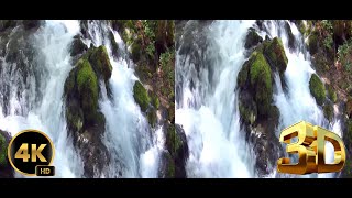 Montenegro.3D.Mountain river,waterfall in the forest.4K Черногория. 3Д.Горная река,водопад в лесу.4К