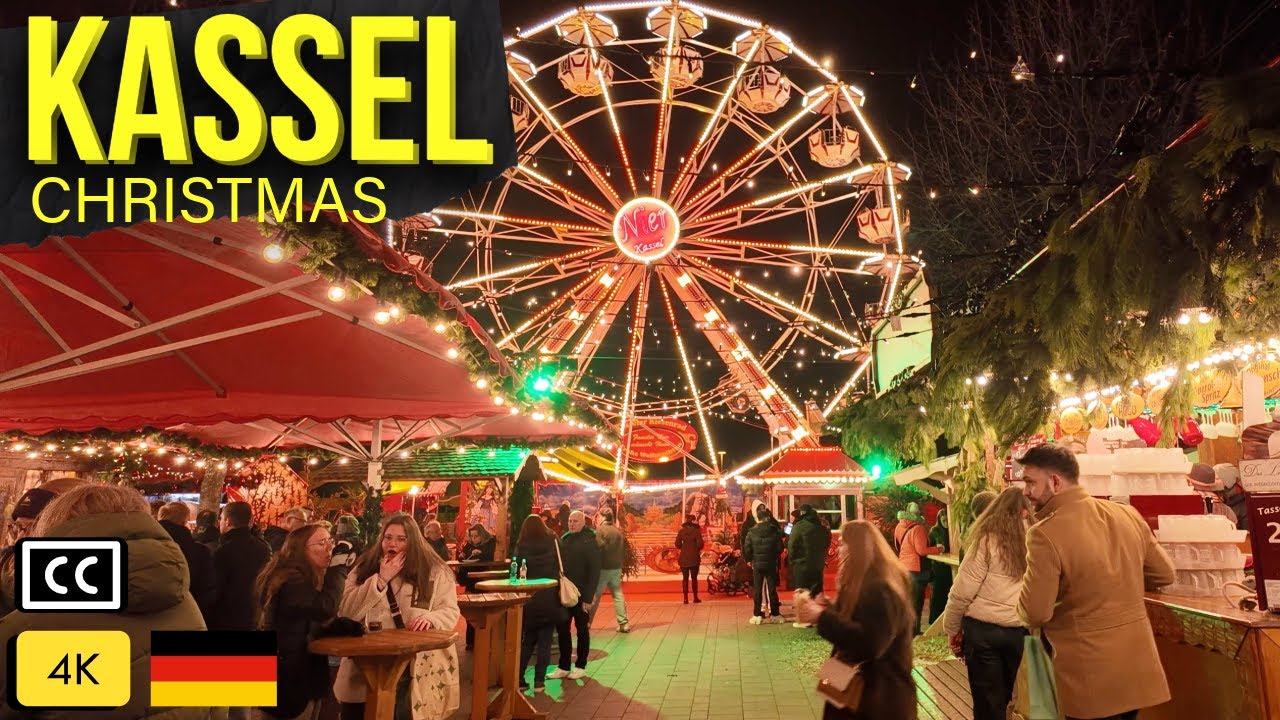 Рождественский рынок Касселя 2025 🎄 Волшебная пешеходная экскурсия в 4K