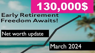 Net worth update towards early retirement, March 2024