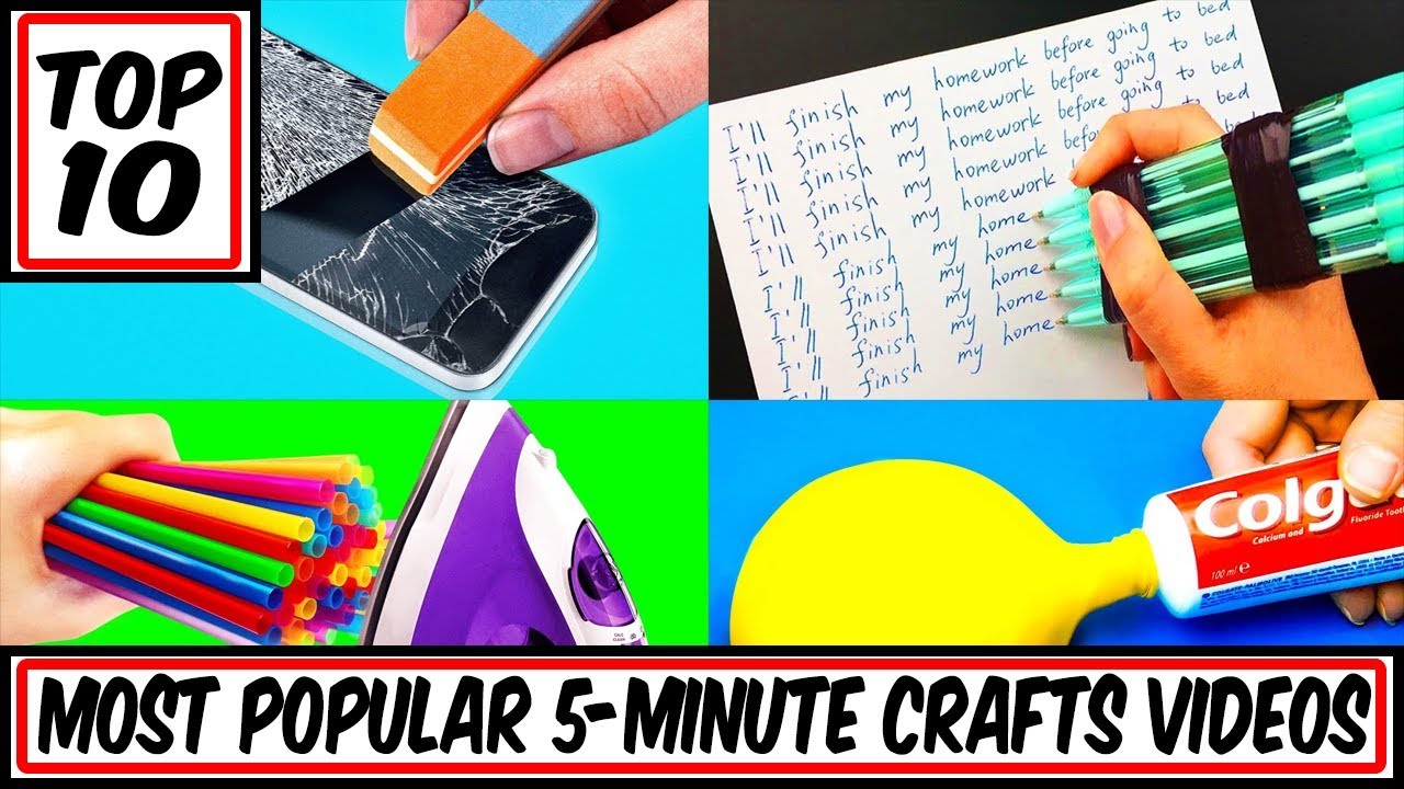 Top 10 Most Popular 5-Minute Crafts Videos - YouTube