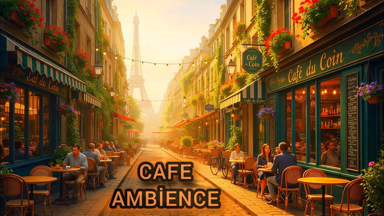 1 Hour PARİS CAFÉ Ambience ☕– Calm French Instrumental Music,  Guitar & Accordion