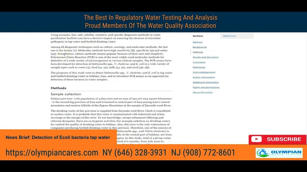 Detection Of Escherichia Coli, Salmonella Species, And Vibrio Cholerae In Tap Water