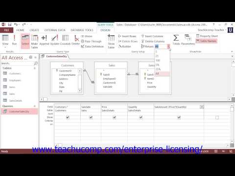 Microsoft Office Access Tutorial 2013 Using Queries and Conditions 8.4 Employee Group Training