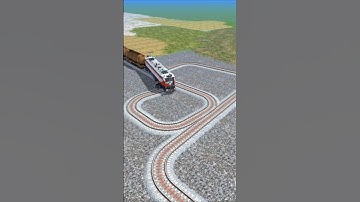 Different Bumpy Crossing! Unbelievable Airtime 🤯 Train simulator BeamNG #shorts