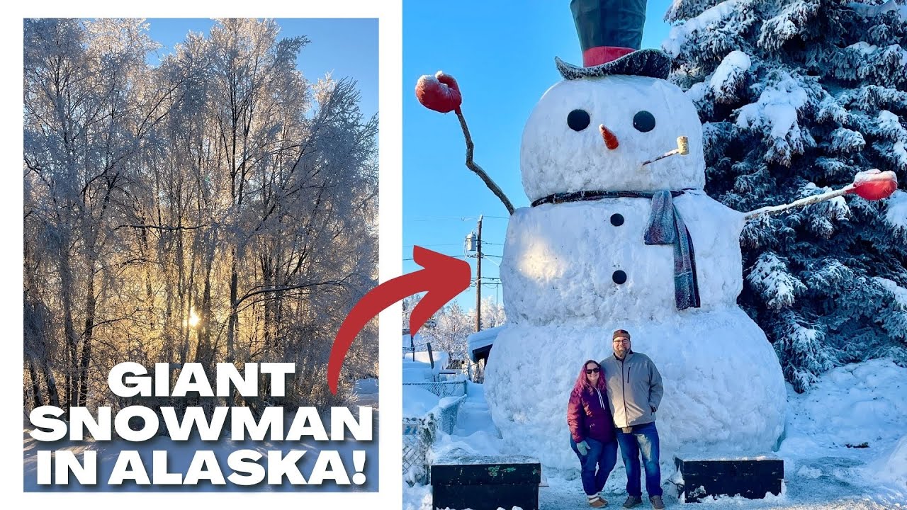 GIANT Snowman on a Beautiful Alaskan Winter Day! Seeing