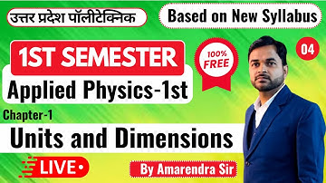 Lec-4 Applied Physics-1st II Units & Dimensions @PolytechnicPathshala