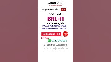 BRL 11 Solved Assignment PDF 2024-25 in English, BBA program BRL-11 Solved assignments