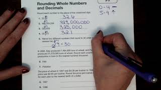 Math Topic 2-2 Envision Grade 5: Rounding Whole Numbers and Decimals