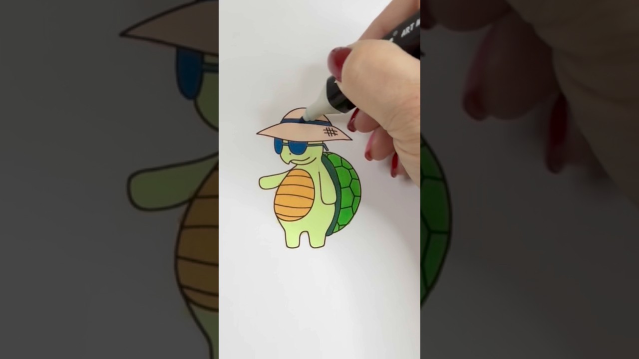 Relax and unwind with me! Coloring with alcohol markers! #shorts #cute #art #easycoloring