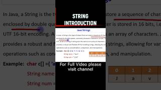 String Introduction | String for Beginners #cms #icse #java #isc #betech #exam #mca#programming