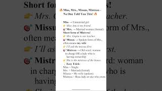 Titles you never really learned 😎 IYKYK #EnglishHacks #MissMrsMissus #LearnEnglish#CBSE#