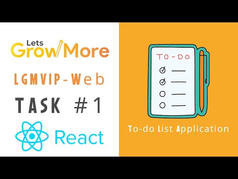 LGMVIP-Web | Task # 1 | To-do List 📃 Web Application | React ⚛