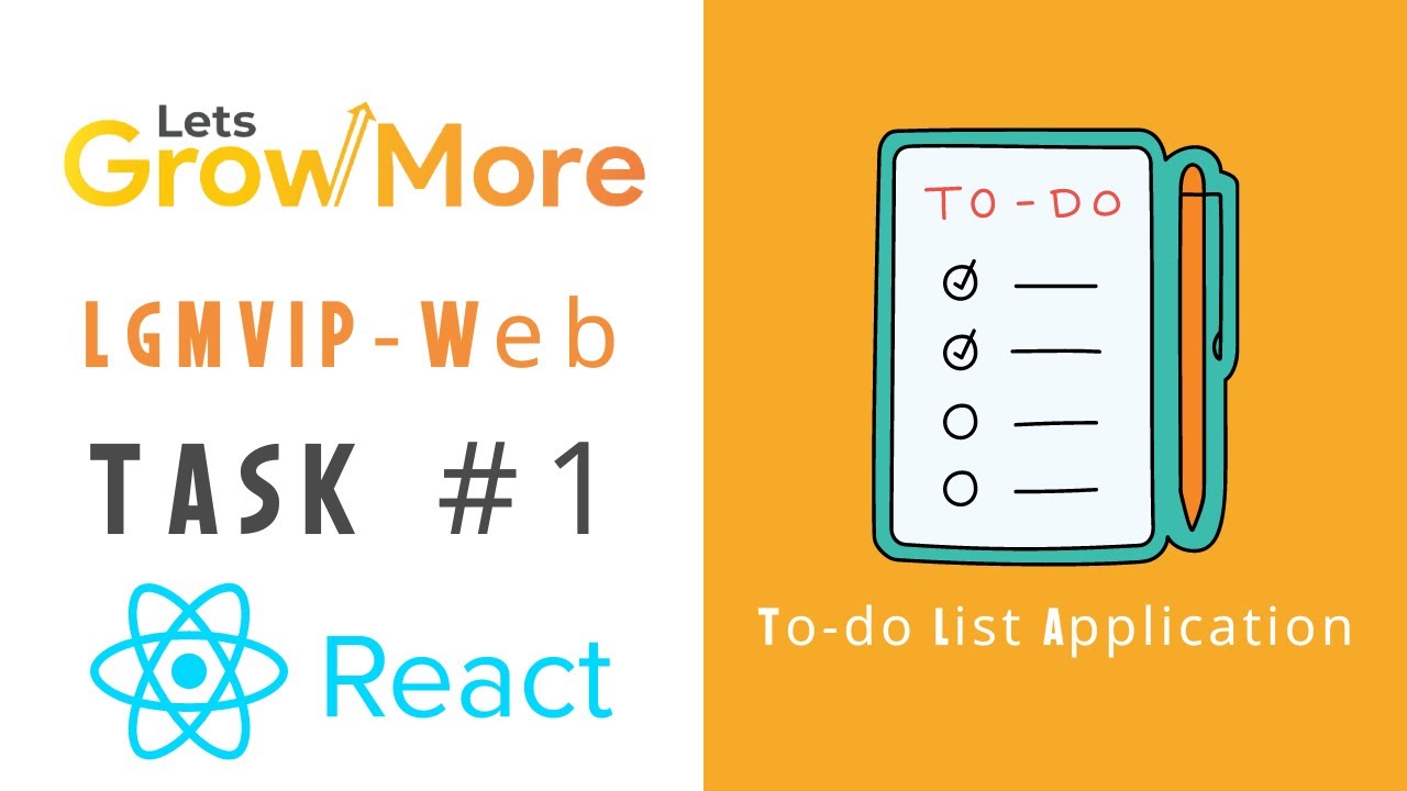LGMVIP-Web | Task # 1 | To-do List 📃 Web Application | React ⚛ - YouTube