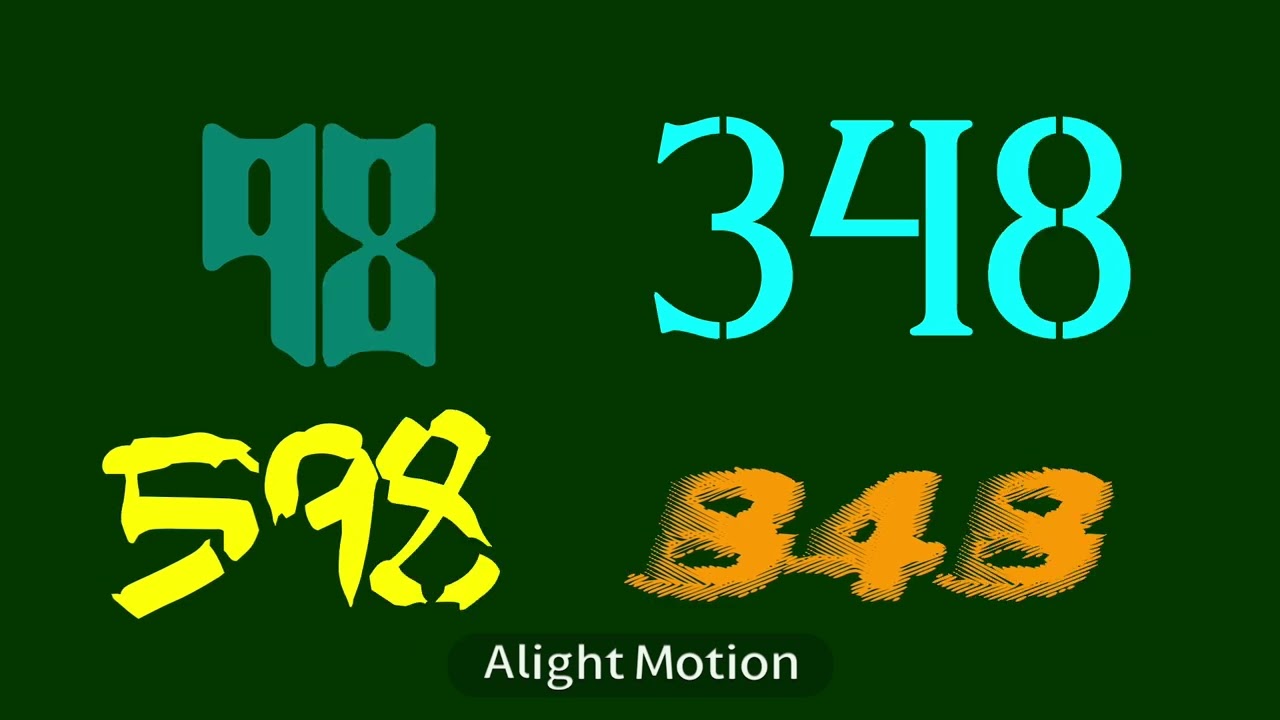 Numbers 1 to 1000 with 4 different fonts