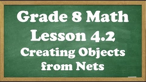 Grade 8 Math Lesson 4.2 Creating Objects From Nets