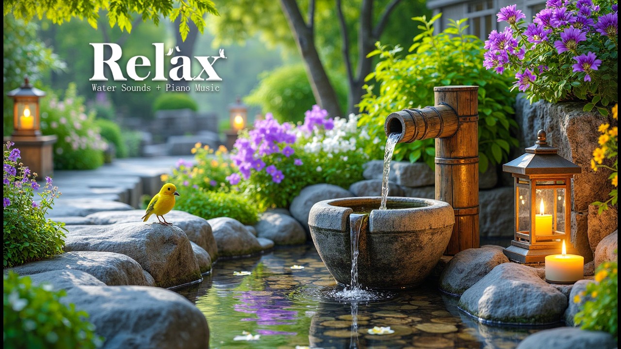 Расслабляющая музыка для сна + звуки бамбуковой воды 🌿 Глубокое исцеление, медитация, связь разума