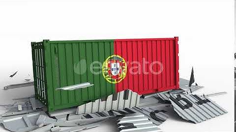 Container with Flag of Portugal Breaking Container with IMPORT Text | Motion Graphics - Envato e...