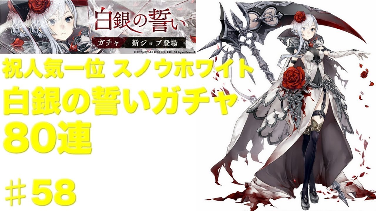 Sinoalice シノアリス 人気一位のスノウのけしからんパラディンを引きたくて80連 58 Youtube