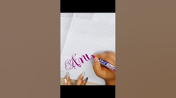 "Anuska" Cursive Handwriting✍️ #shorts #trending #viral #calligraphy #cursivewriting #lettering
