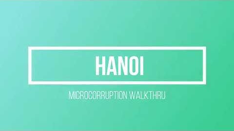 Microcorruption #4: Hanoi
