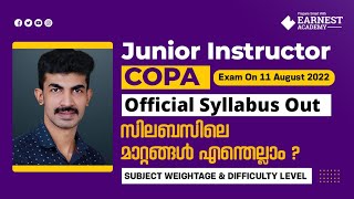 JUNIOR INSTRUCTOR COPA | OFFICIAL SYLLABUS OUT | DETAILED DISCUSSION |CHANGES | SUBJECT WEIGTAGE