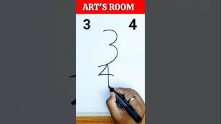 How To Draw A Red Crowned Crane With Numbers | Easy Drawing Tricks With Numbers #shorts