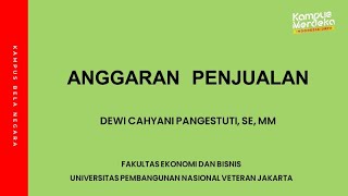 Anggaran Penjualan Anggaran Penjualan