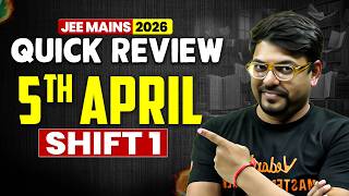 ❤️JEE 2026 5 April Shift 1 ⚡️Quick Analysis 🤓Super Easy Paper 🤒Super High Cutoff Expected 💔☠️